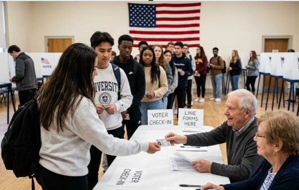 Students voting with ID
